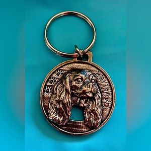 Cute Pewter Keychain w King Charles Cavalier Spaniel